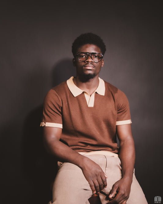 Contrast Knit Polo